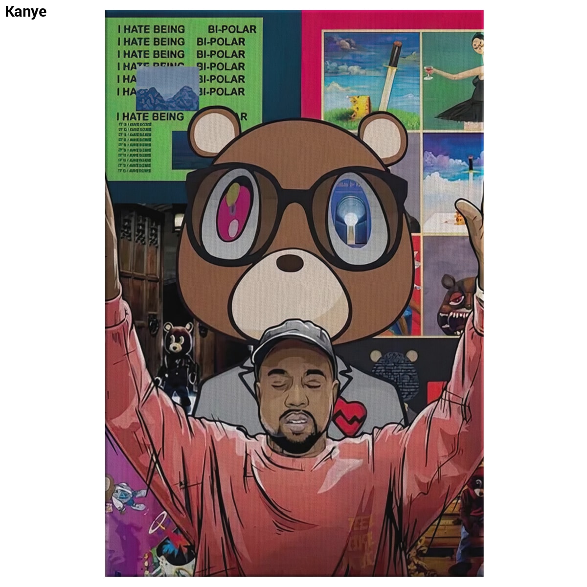 Kanye - 8 x 12 - Canvas Wall Art 2